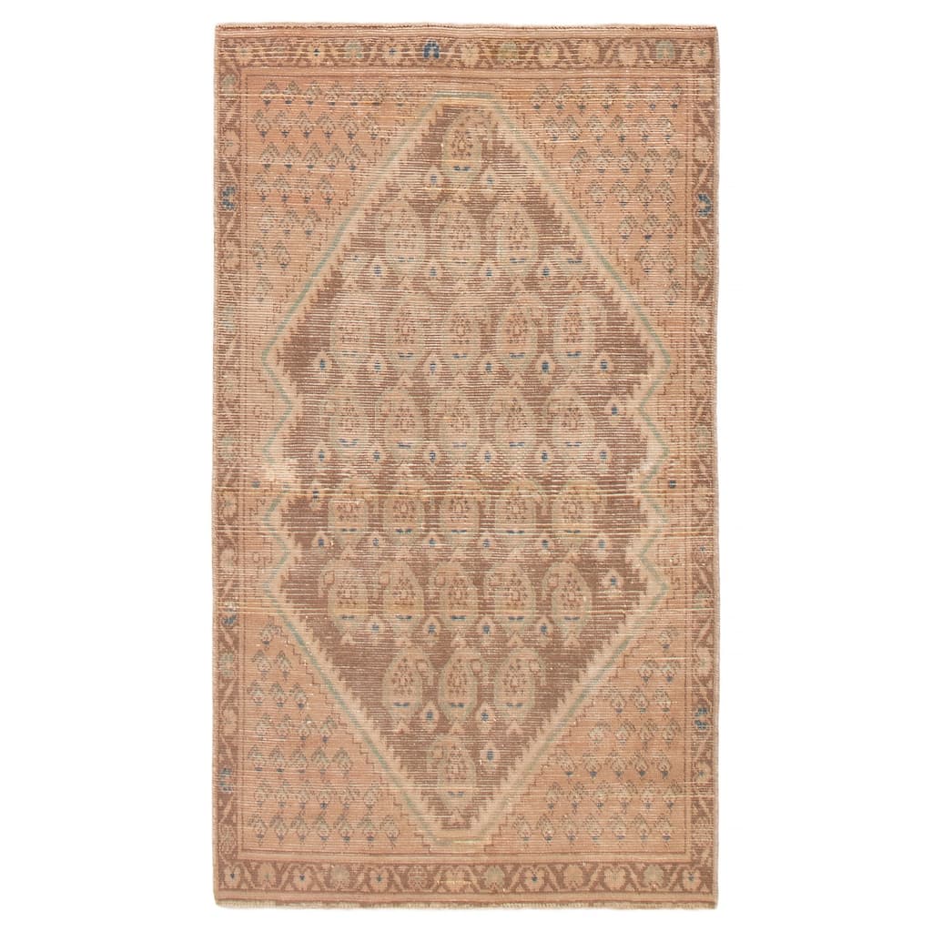 ECARPETGALLERY Hand-knotted Antalya Vintage Brown Wool Rug - 3'6 x 6'1