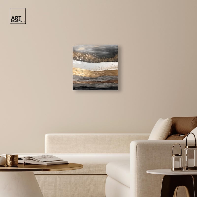 Moonlit Gold III Canvas by Art Remedy, Gallery Wrapped
