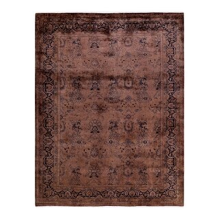 Hand Knotted Contemporary Overdyed Wool Brown Area Rug - 6' 4" x 8' 2"