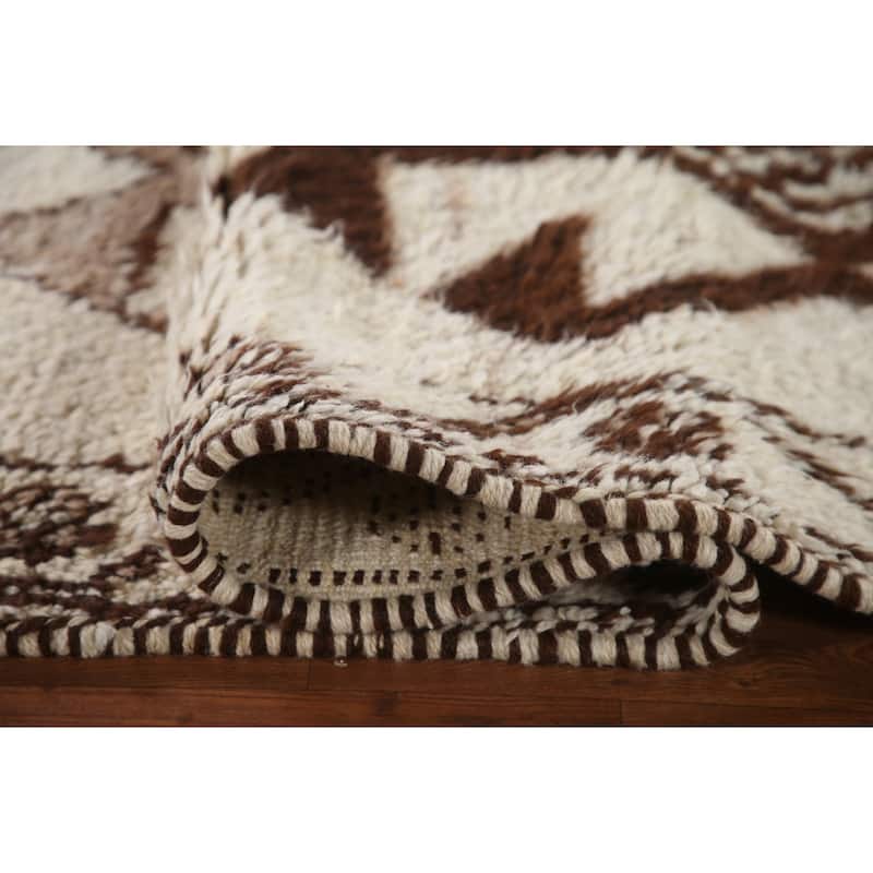 Natural Dye Beige Anatolian Runner Rug Handmade Oriental Wool Carpet - 3'4"x 11'7"