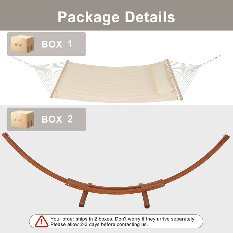 Double Spreader Bar Hammock With 13.5 ft. Wooden Stand - 162*55.1*48.8