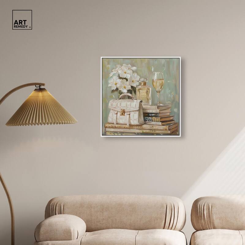 Sage Green Glam Canvas by Art Remedy