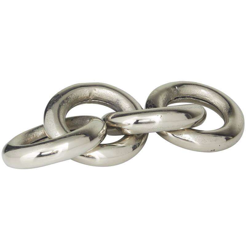 Aluminum Metal Chain Decorative Sculpture - Silver, Gold, Black- Roche River Decor