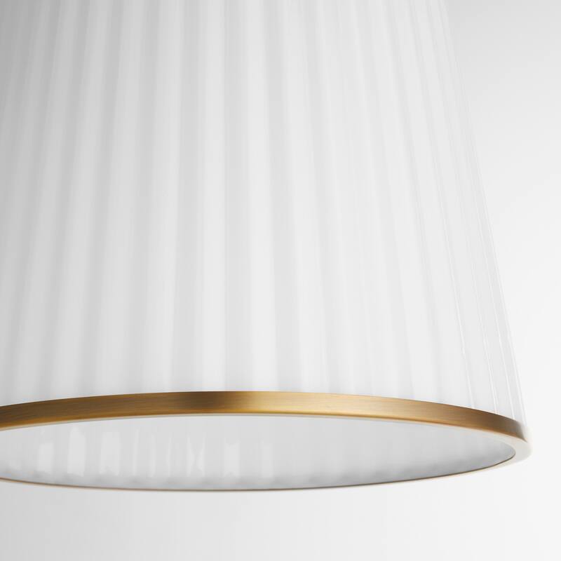 Quorum International 8309-3 Marlon 14" Wide Pendant with Ribbed, Opal
