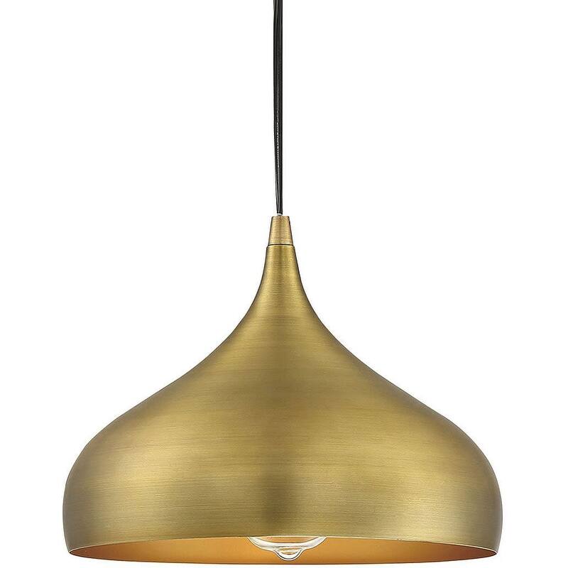 Bellevue Single Light 12" Wide Pendant - Natural Brass
