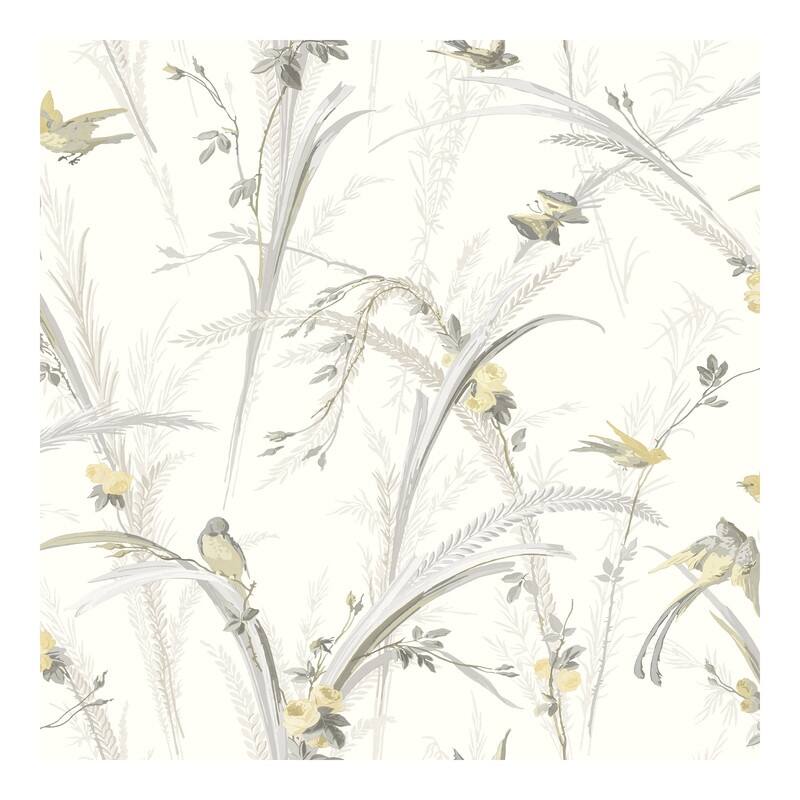 Chesapeake Meadowlark Yellow Botanical Wallpaper - 20.5 x 396 x 0.025