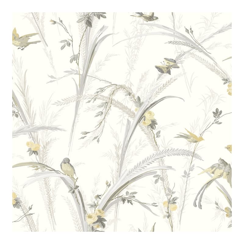 Chesapeake Meadowlark Yellow Botanical Wallpaper - 20.5 x 396 x 0.025
