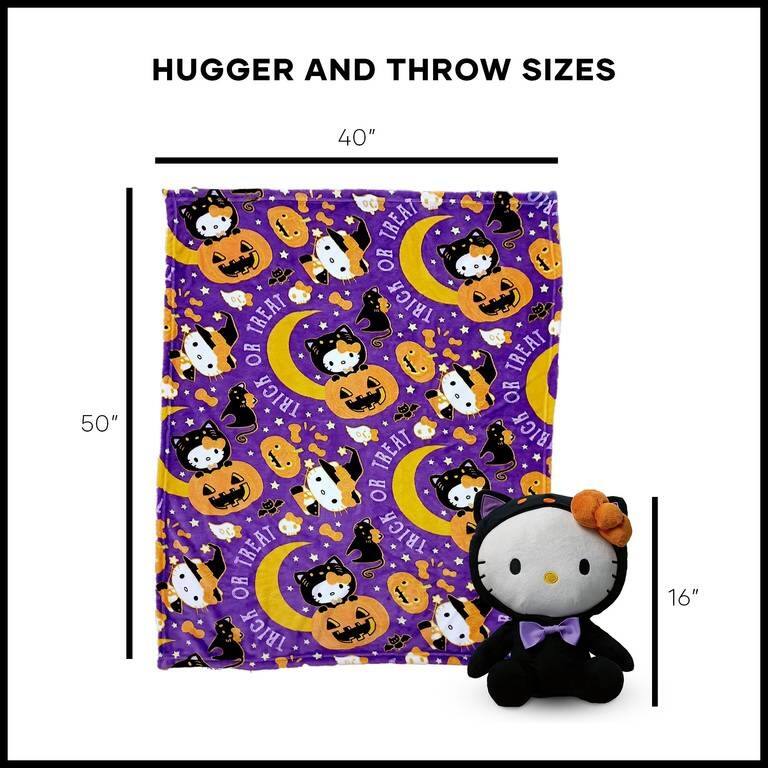 Sanrio Hello Kitty Character Hugger Pillow and Silk Touch Throw Blanket Set