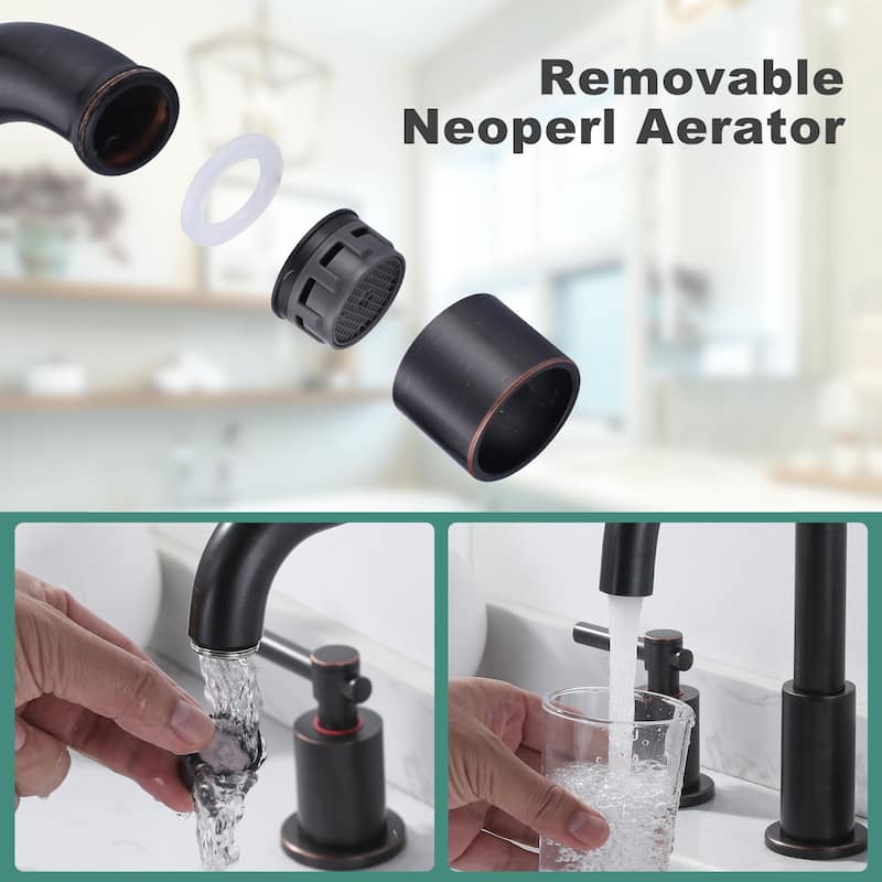 WOWOW 8 in. Widespread Double Handle Bathroom Faucet