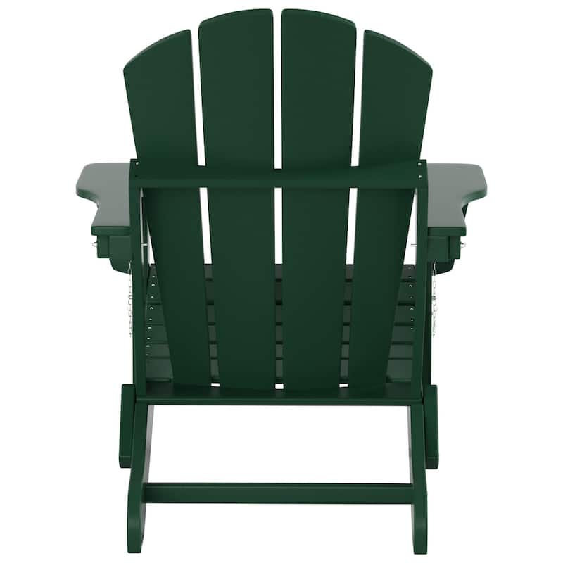 POLYTRENDS Laguna Folding Poly Eco-Friendly All Weather Outdoor Adirondack Chair (Set of 4)