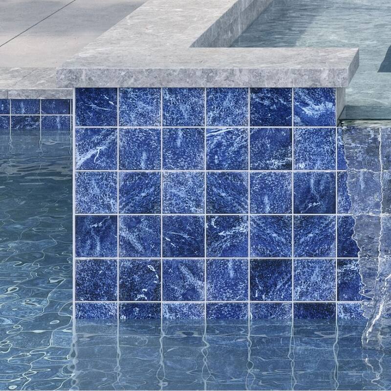 Seascape 6 in. x 6 in. Glazed Porcelain Wall Tile - Mariner Gloss - Sample swatch