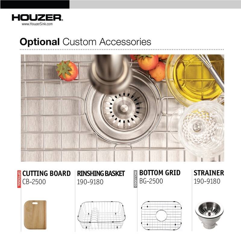 Houzer Belleo 23" Drop In Single Basin Stainless Steel Kitchen Sink