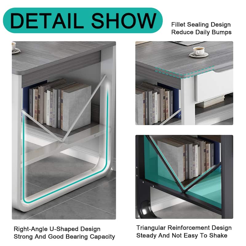 55.12" Rectangle Modern Multi-Functional Computer Desk