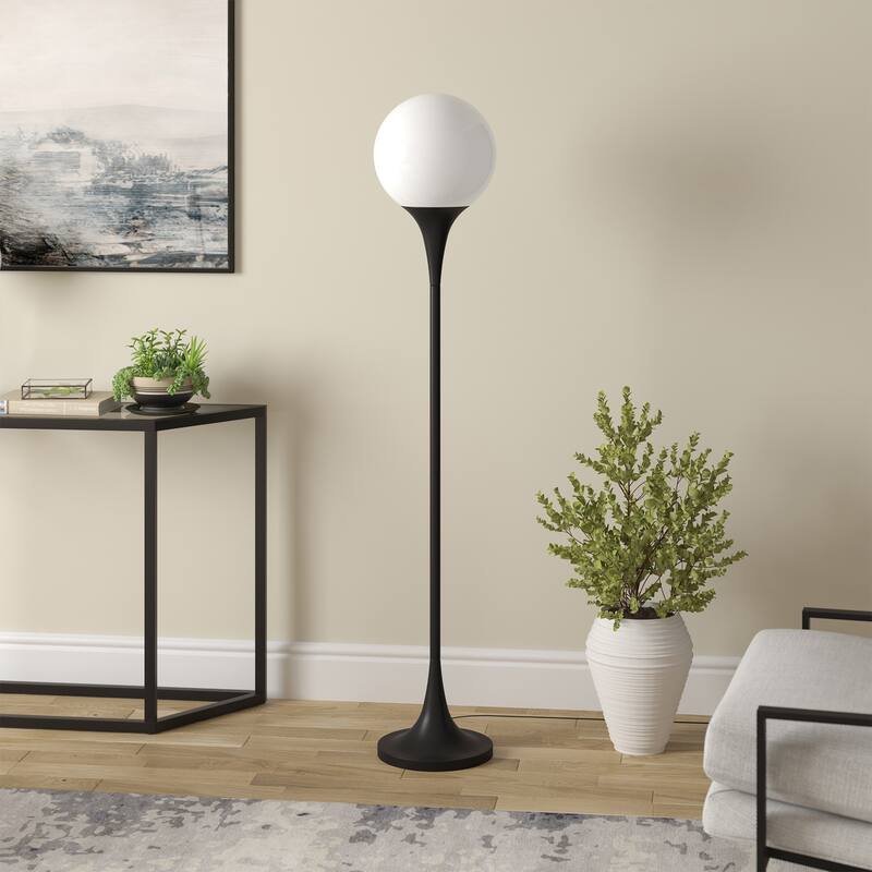 Mahdi Torchiere Floor Lamp with Glass Shade - 70" Tall