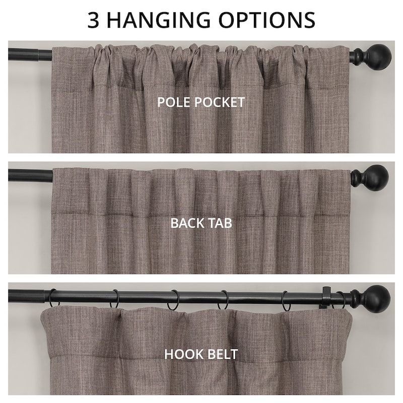 Exclusive Fabrics Textured Faux Linen Room Darkening Curtains for Bedroom & Living Room Curtains (1 Panel)