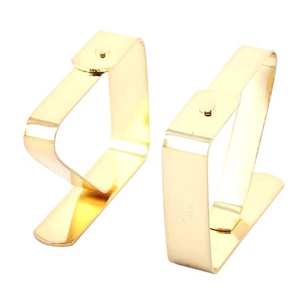 Outdoor Picnic Metal Adjustable Table Cloth Clip Clamps Holder 5Pcs - Gold  Tone - 2 x 1.6 x 0.5(L*W*T)