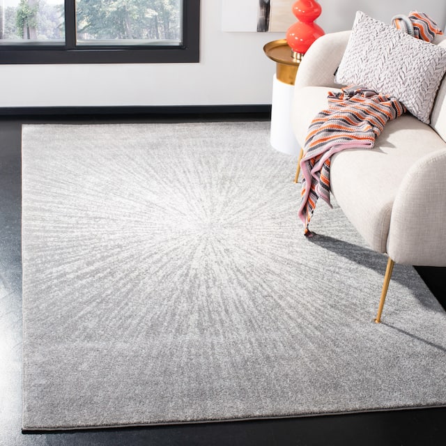 SAFAVIEH Evoke Juli Abstract Boho Burst Rug - 5'1" x 7'6" - Dark Grey/Ivory