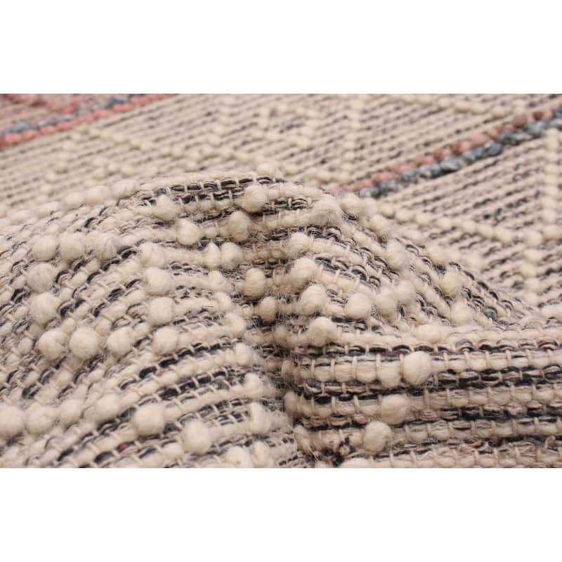 ECARPETGALLERY Braid weave Sienna Cream Wool Rug - 4'10 x 4'10