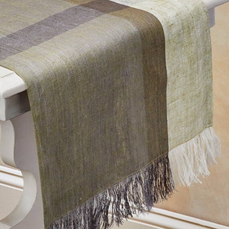 SERENE 100% Flax Linen Table Runner | Handmade | Fairtrade | Upcycled | Nature-Inspired Decor by Sustainable Threads