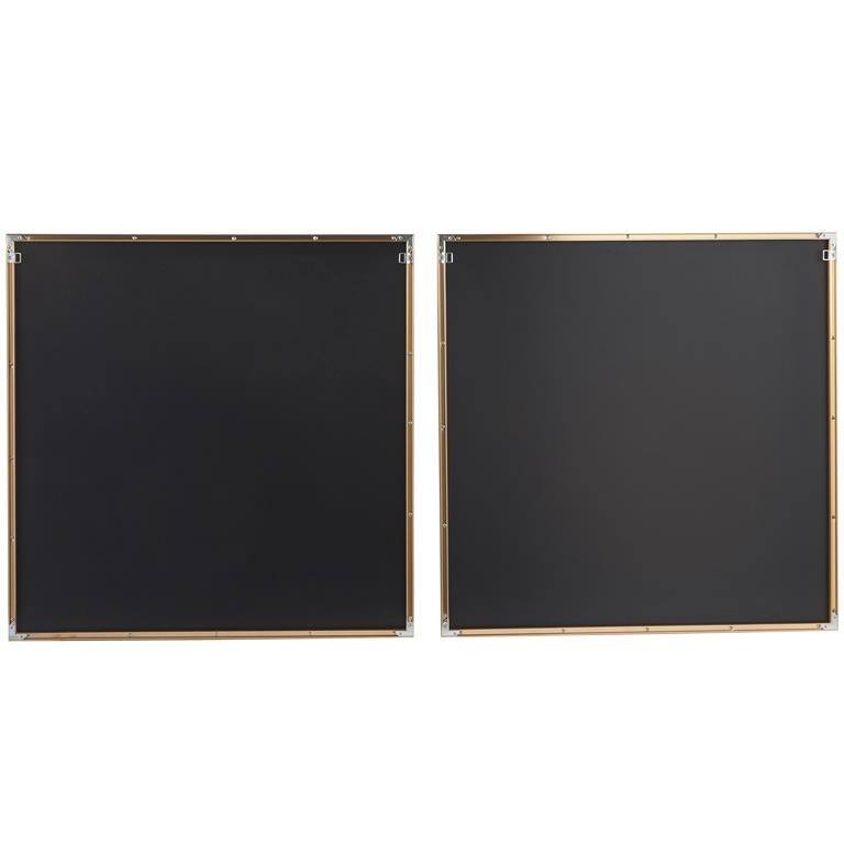 Manhattan Modern Abstract Black And Gold Framed Wall Art Set of 2