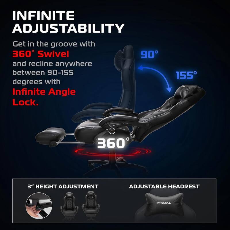 RESPAWN 110 Pro Gaming Chair - Gaming Chair with Footrest, Ergonomic Computer Desk Chair