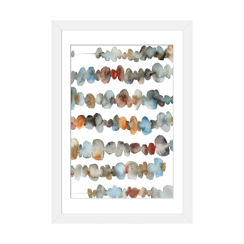 iCanvas "Abstract In Blue And Terracotta Shades I" by Sophie Rodionov - White - 24x16x1
