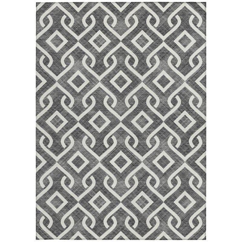 HomeRoots Geometric Transitional Rectangle Outdoor Rug