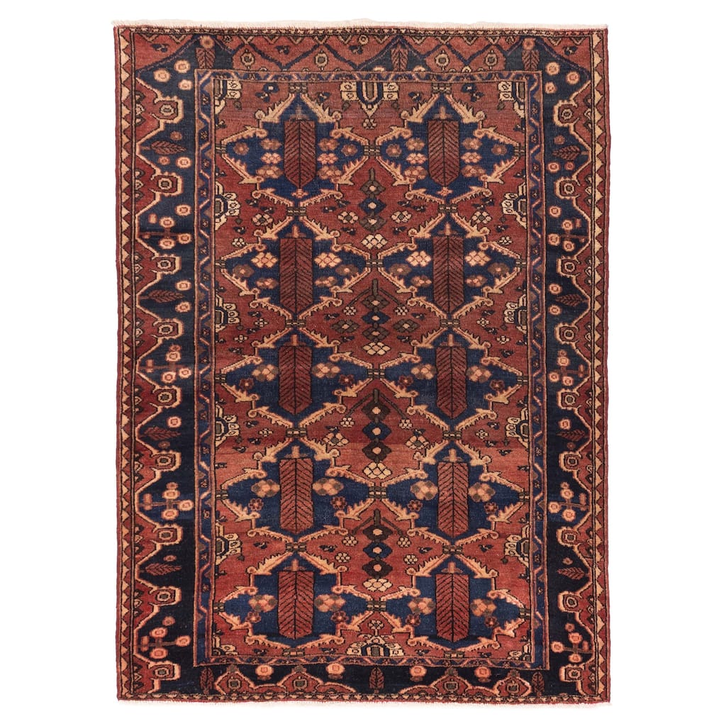ECARPETGALLERY Hand-knotted Konya Anatolian Dark Red Wool Rug - 4'9 x 6'6
