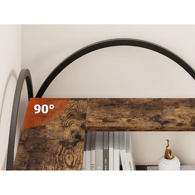 Corner Bookshelf, 5-Tier L-Shaped Modern Bookcase, Industrial Bookcase