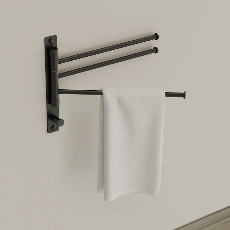 4-Arm Rust-Proof Swivel Towel Rack, 304 Stainless Steel with Hooks