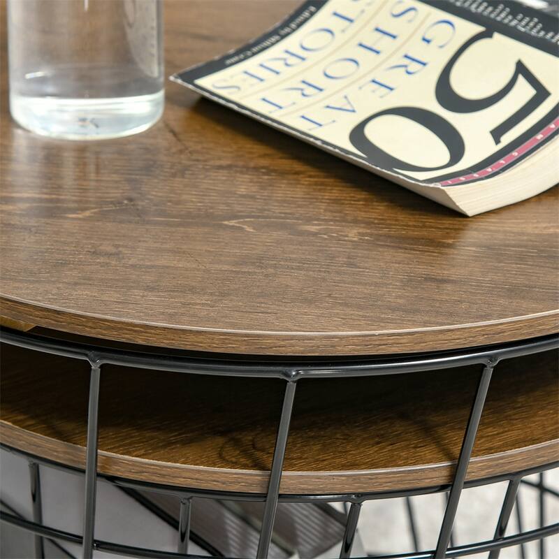 Set of 2, Nesting Tables, Round Accent Side Tables with Removable Top