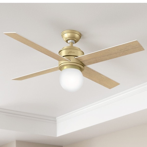 Hunter 52" Hepburn Ceiling Fan with LED Light Kit and Wall Control. Opens flyout.