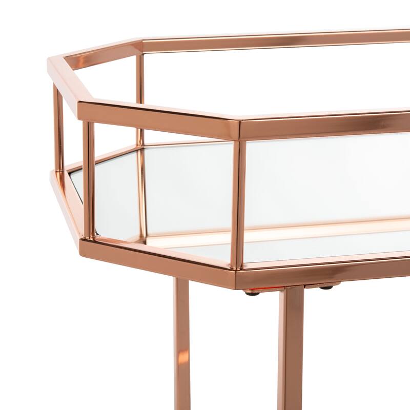 SAFAVIEH Katica 2-Tier Octagon Bar Cart - 29.6" x 16.5" x 29.8" - 30Wx17Dx30H