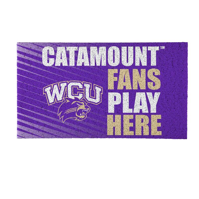 28 in. x 16 in. Western Carolina University "Fans Play Here" PVC Door Mat