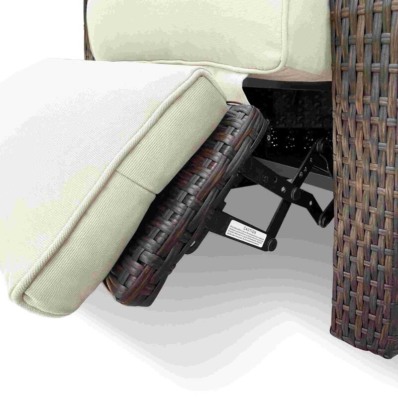 Comfy Wicker Adjustable Chair with Aluminum Frame