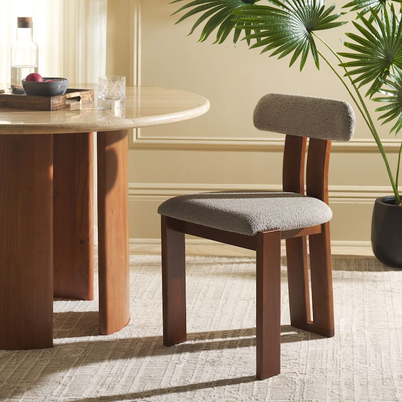 SAFAVIEH Cayde Mid-Century Dining Chair - 19"W x 19"D x 32"H - Grey/Walnut