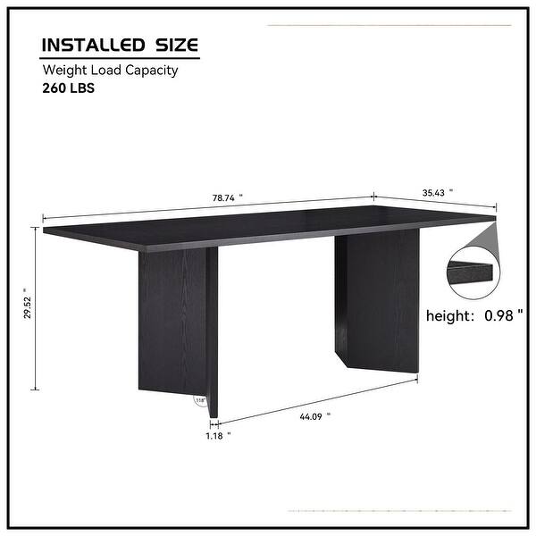 78.74 inch Wood Dining Table - Bed Bath & Beyond - 40335563