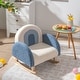 preview thumbnail 5 of 5, Velvet Upholstered Kids Sofa Rocking Chair Toddler Furniture Armchair