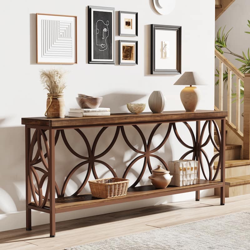 70.9 Inches Narrow Sofa Console Table for Entryway, Living Room