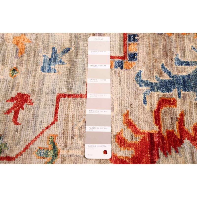 ECARPETGALLERY Hand-knotted Aryana Light Grey Wool Rug - 9'1 x 11'8