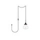 preview thumbnail 1 of 18, Lina 1-Light Plug in Pendant with Clear Bubble Shade - Black - 8" Diameter