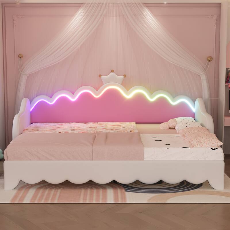 Twin Size Tufted Daybed with Trundle and Rivet Design