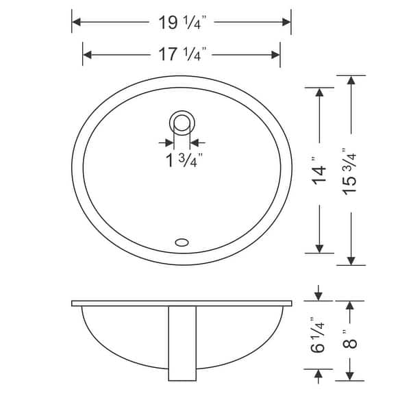 Wells 17 in. x 14 in. x 8 in. Oval Vitreous Ceramic Lavatory Single Bowl Undermount in White Wells 17 in. x 14 in. x 8 in. Oval Vitreous Ceramic Lavatory Single Bowl Undermount in White