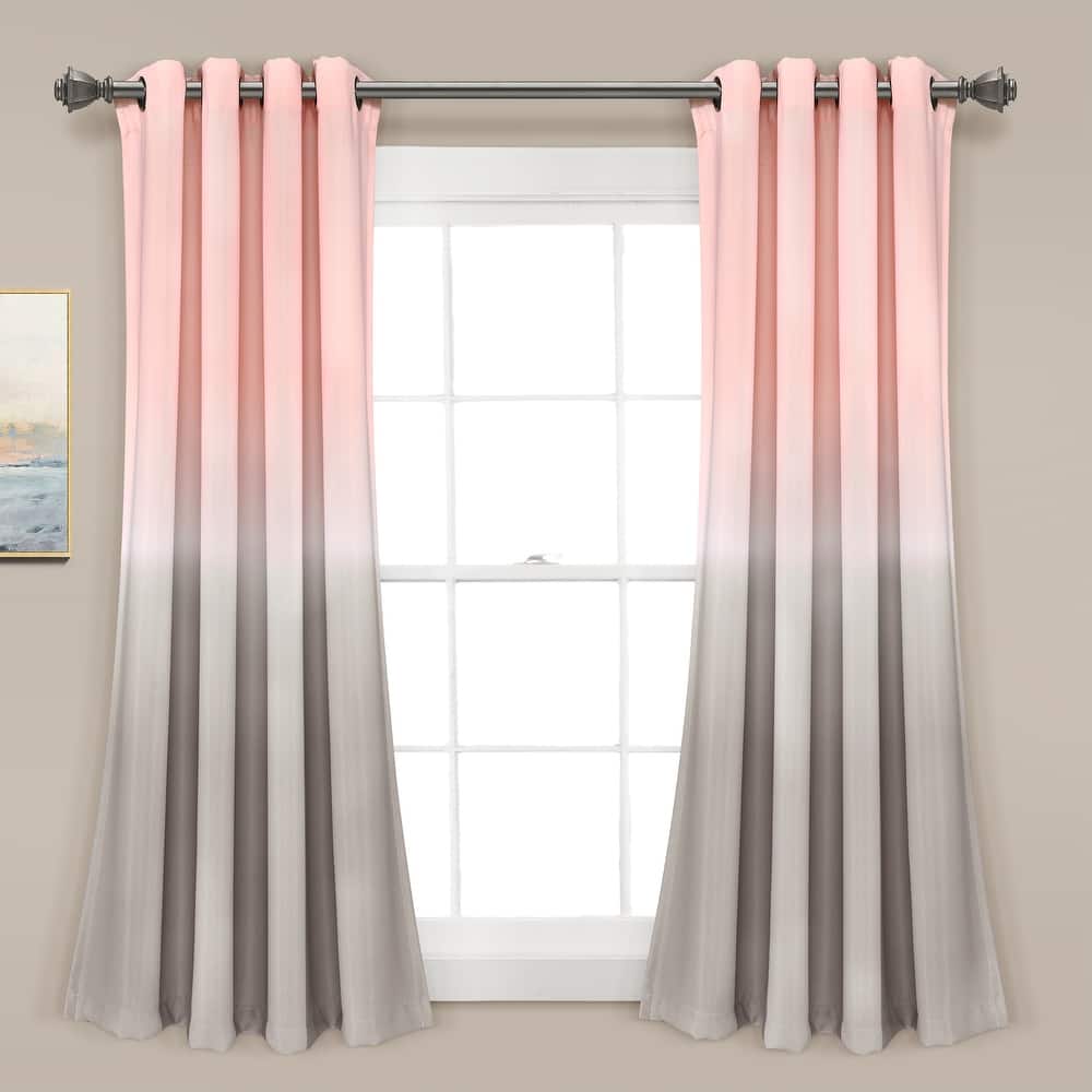 Lush Decor Ombre Fiesta Room Darkening Window Curtain Panel Pair