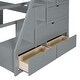 preview thumbnail 71 of 83, Loft Bed Frame wDesk and Storage Staircase, Wood Loft Bed with 7 Drawers and 2 Shelves, Kid's Loft Bed Study Bed with Staircase