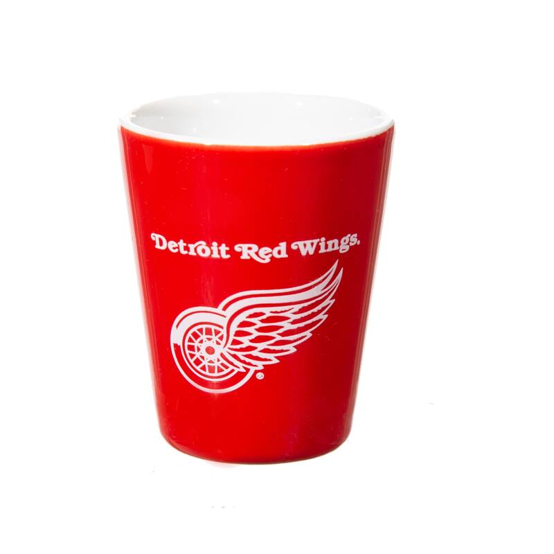 4-Piece Ceramic and Glass 2 oz. Shot Glass Set, Detroit Red Wings