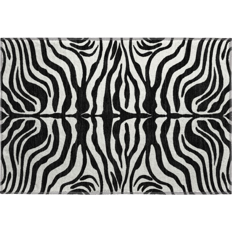 Premium Washable Super Soft Zebra Print Mayfield Rug