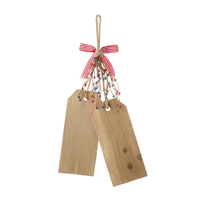 Glitzhome 24"H Wooden Valentine's Day/Patriotic/Americana/Easter Doorknob Hanging Decor