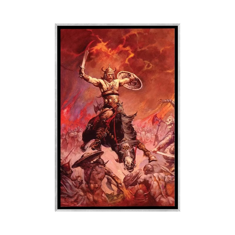 iCanvas "The Berserker" by Frank Frazetta Framed