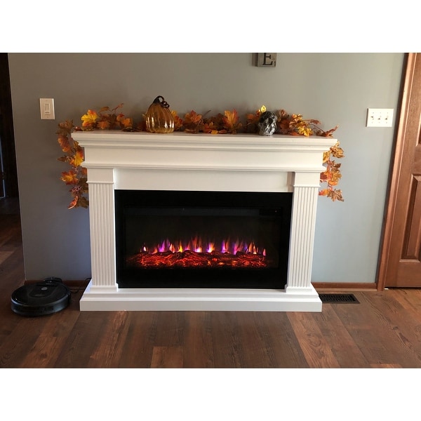 Top Product Reviews For Beau Electric Fireplace In White 58 5l X 11 375w X 42 125h 58 5l X 11 375w X 42 125h 23058281 Overstock